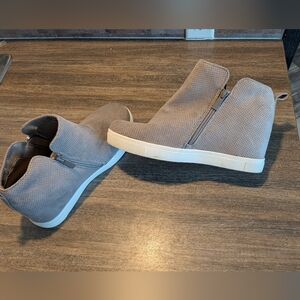 Perforated Wedge Sneaker Boots in Taupe